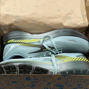 Brooks Running Shoes with Gray and Yellow Accents